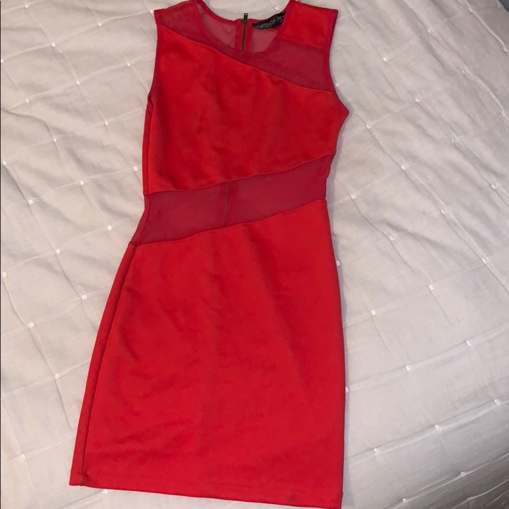 red topshop dress